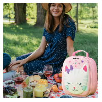 Foto 4 pulgar | Bolsa Del Almuerzo Térmica Lab.g De Niños Portátil Diseño De Gato, Rosa