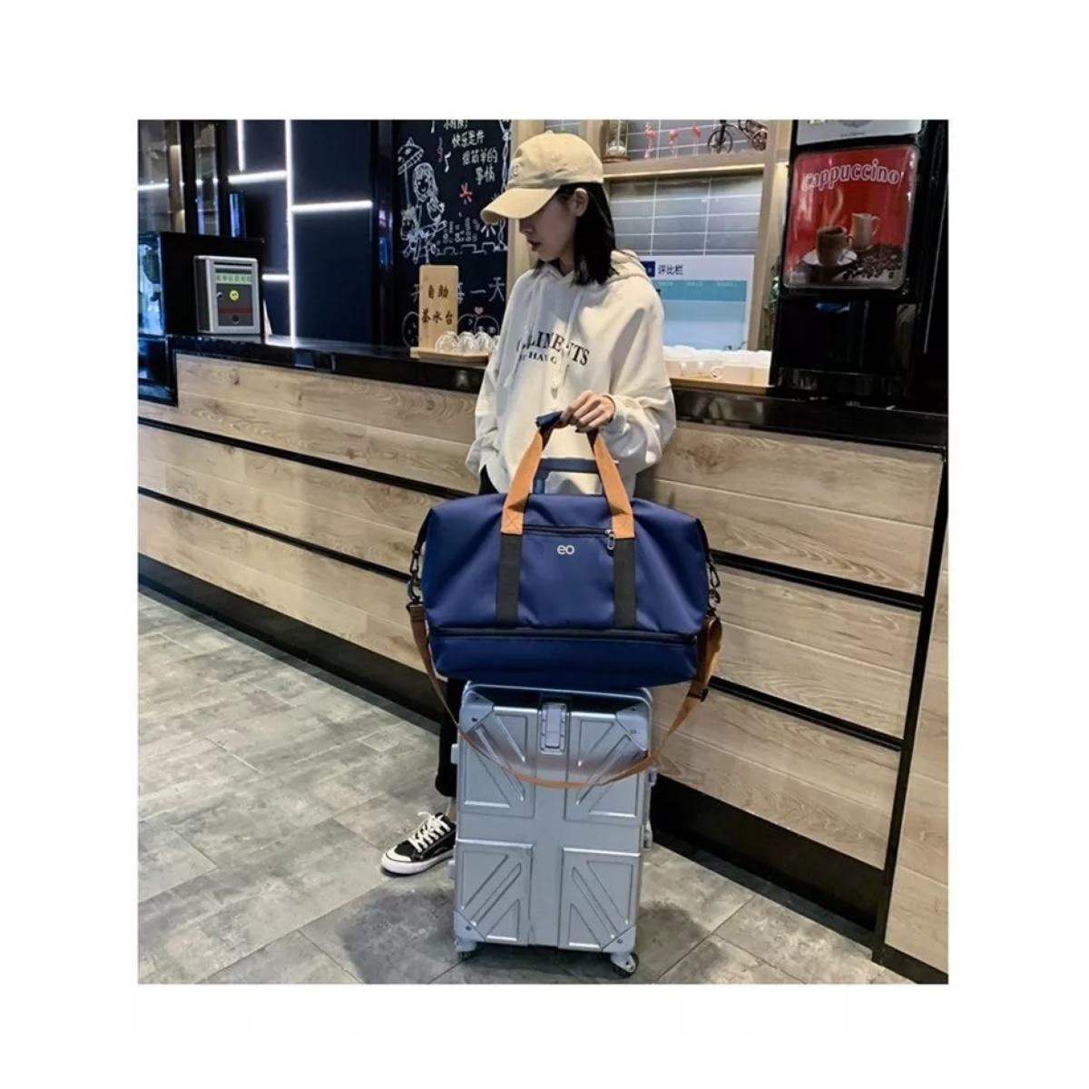 Foto 4 pulgar | Maleta Deportiva Bolsa Gym Viaje Mochila Fitness Eo Safe Imports Esi-11458-1 Azul