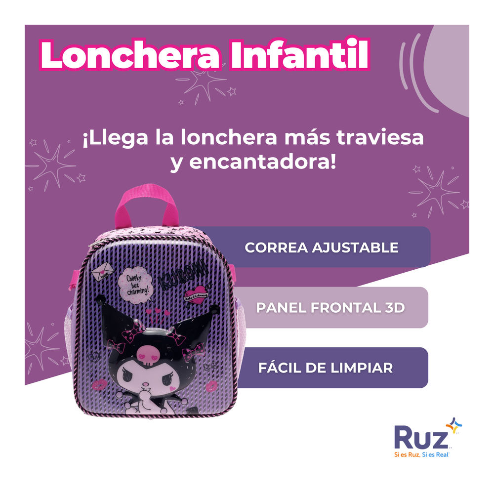 Foto 4 pulgar | Lonchera Infantil Sanrio Kuromi 4 L