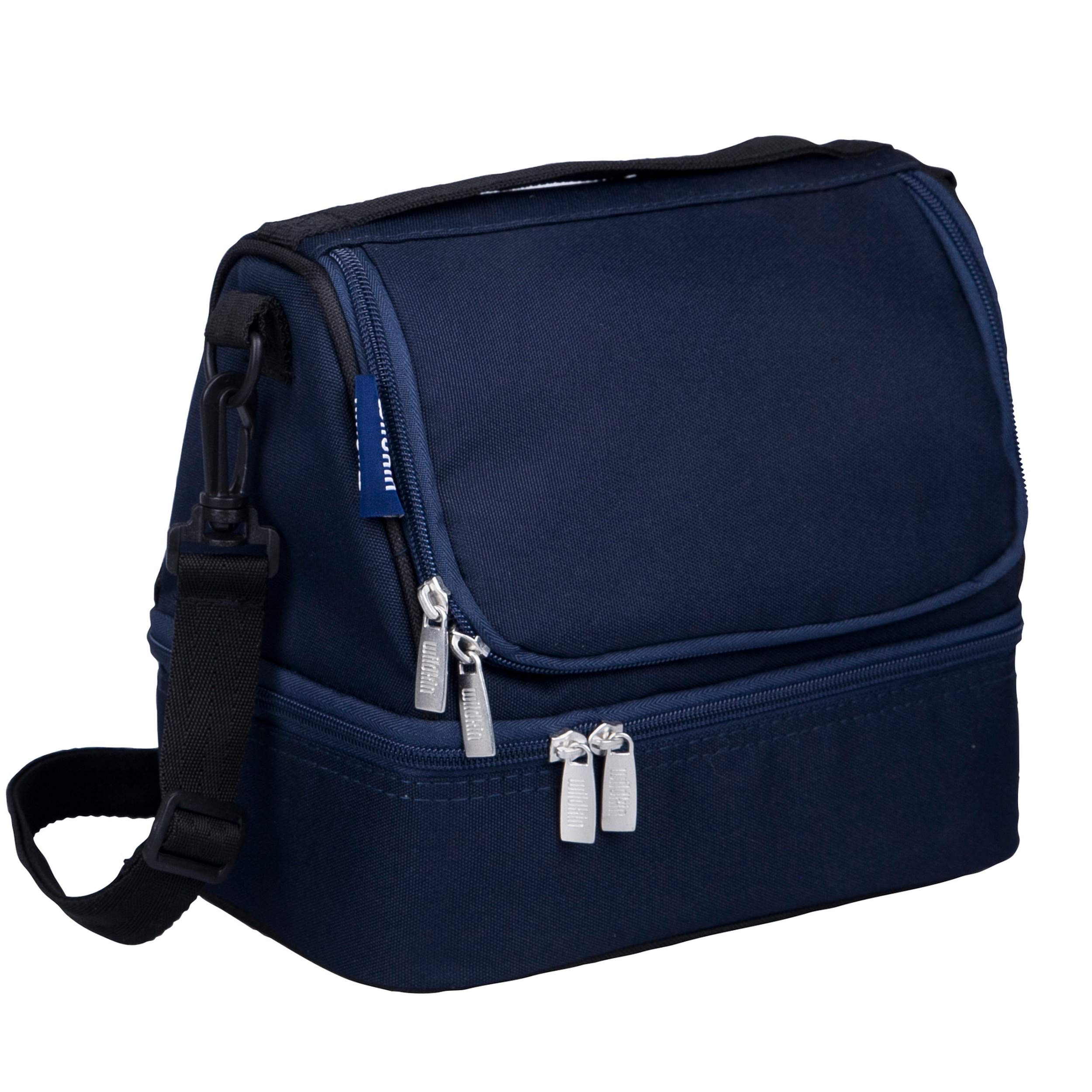 Bolsa De Almuerzo Wildkin Con Aislamiento De Dos Compartimentos Para Niños, Color Azul - Venta Internacional.
