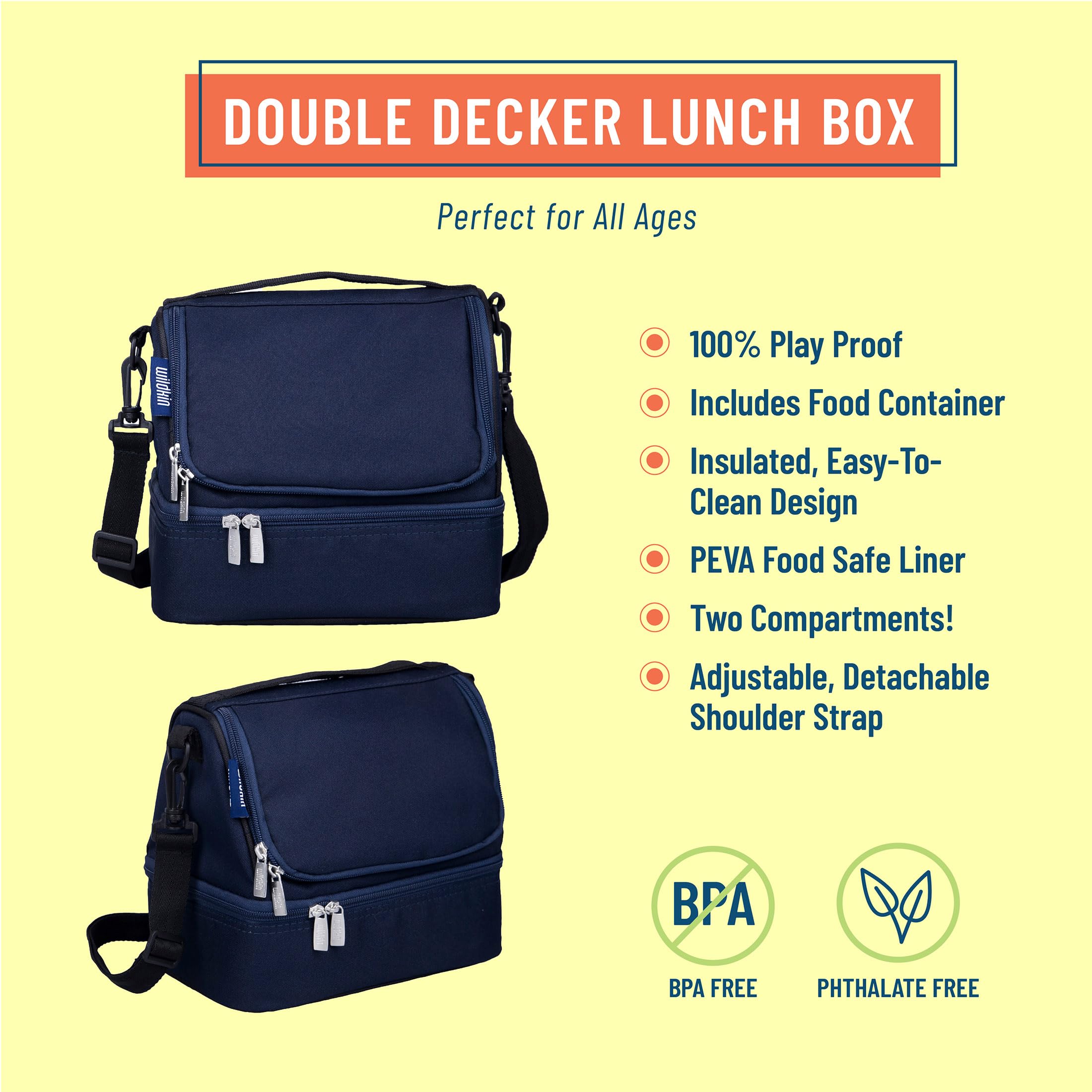 Foto 4 pulgar | Bolsa De Almuerzo Wildkin Con Aislamiento De Dos Compartimentos Para Niños, Color Azul - Venta Internacional.