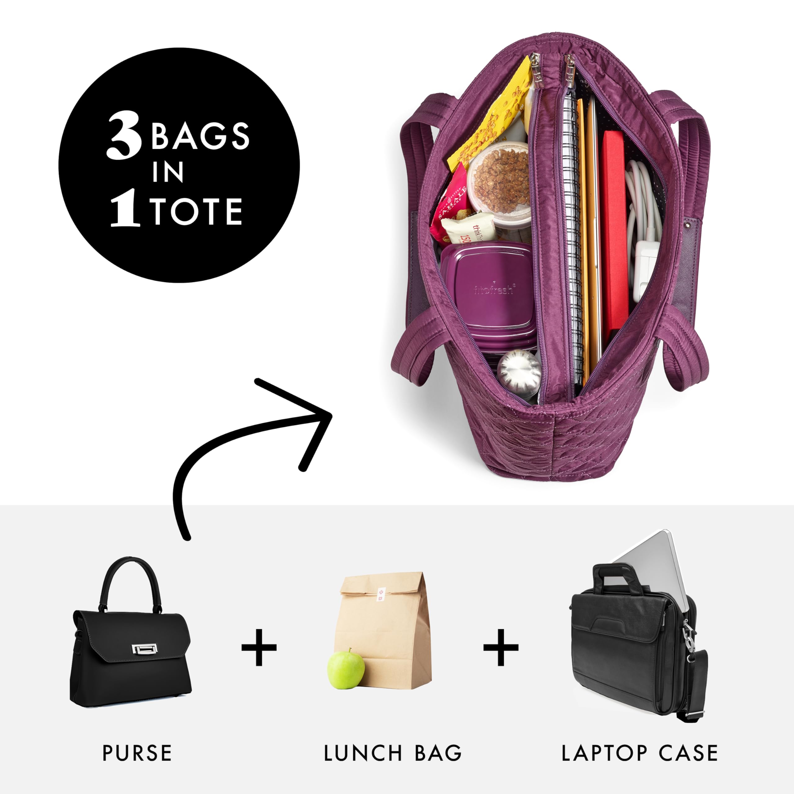 Foto 3 pulgar | Bolsa Acolchada 2 En 1 Bag Fit & Fresh Metro Para Mujer - Venta Internacional.