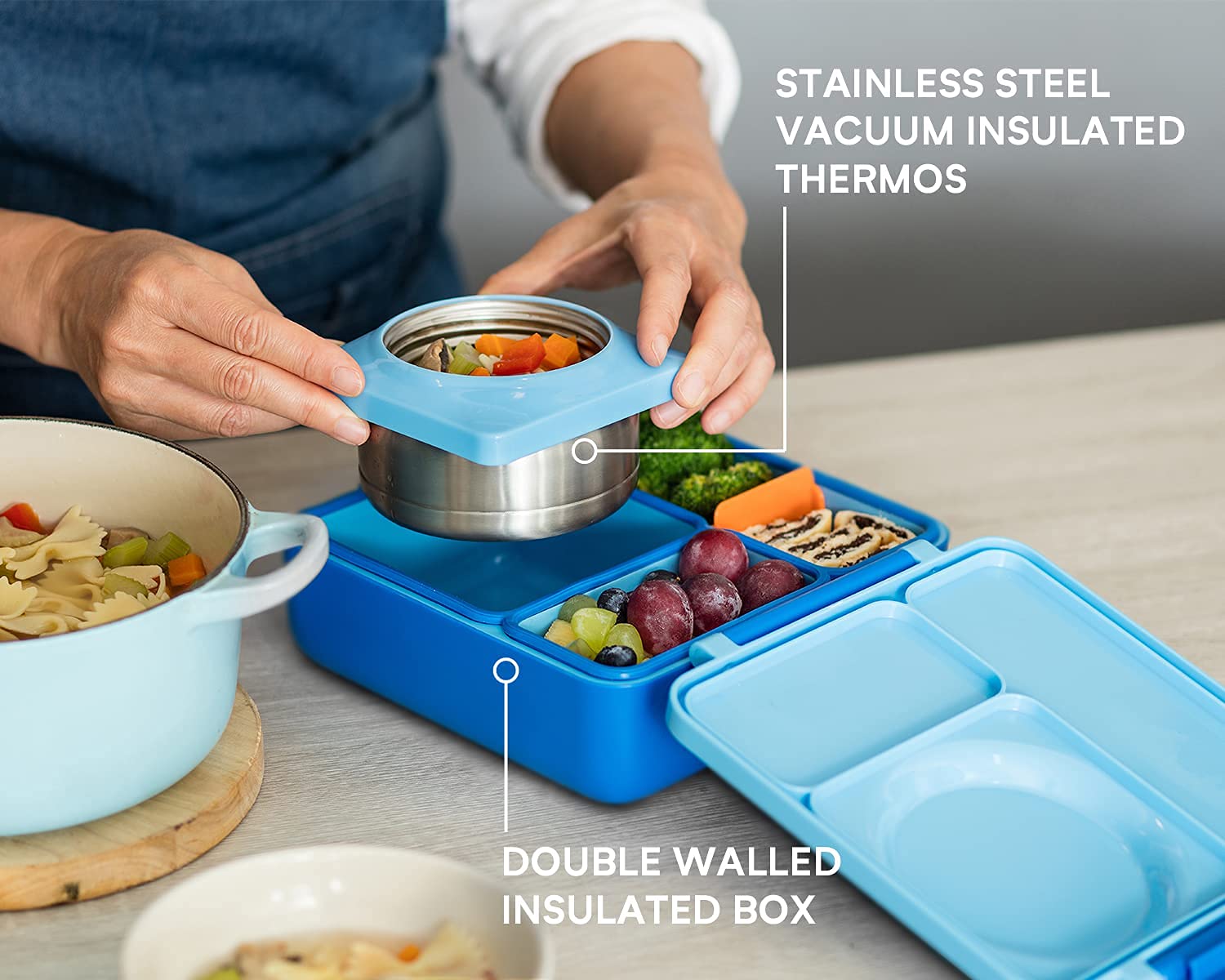 Foto 7 | Bento Box Omiebox Para Niños Con Tarro De Comida Termo A Prueba De Fugas - Venta Internacional.