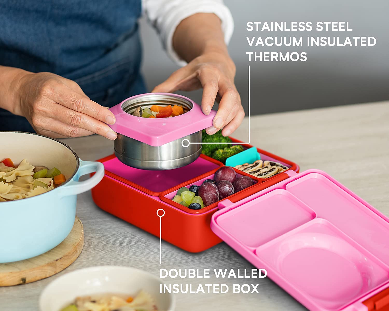 Foto 8 pulgar | Bento Box Omiebox Para Niños Con Aislamiento Térmico Y Termo A Prueba De Fugas - Venta Internacional.