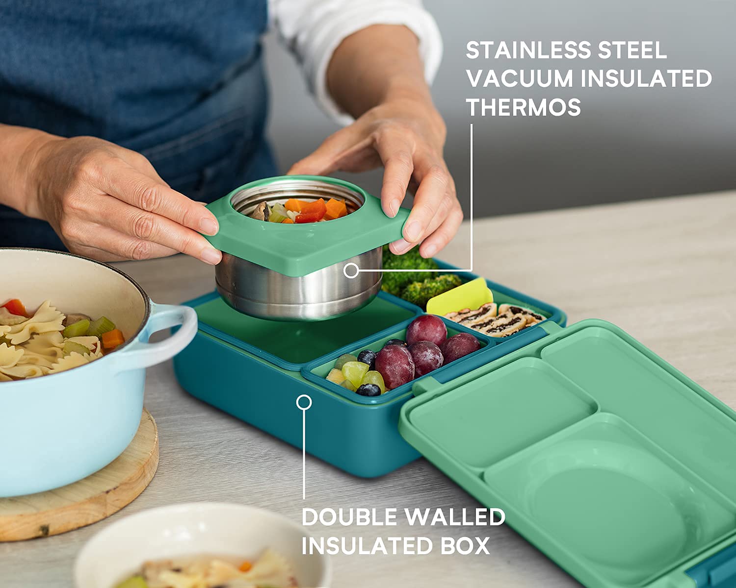 Foto 8 pulgar | Bento Box Omie Omie Box Para Niños Con Tarro De Comida Termo A Prueba De Fugas - Venta Internacional.