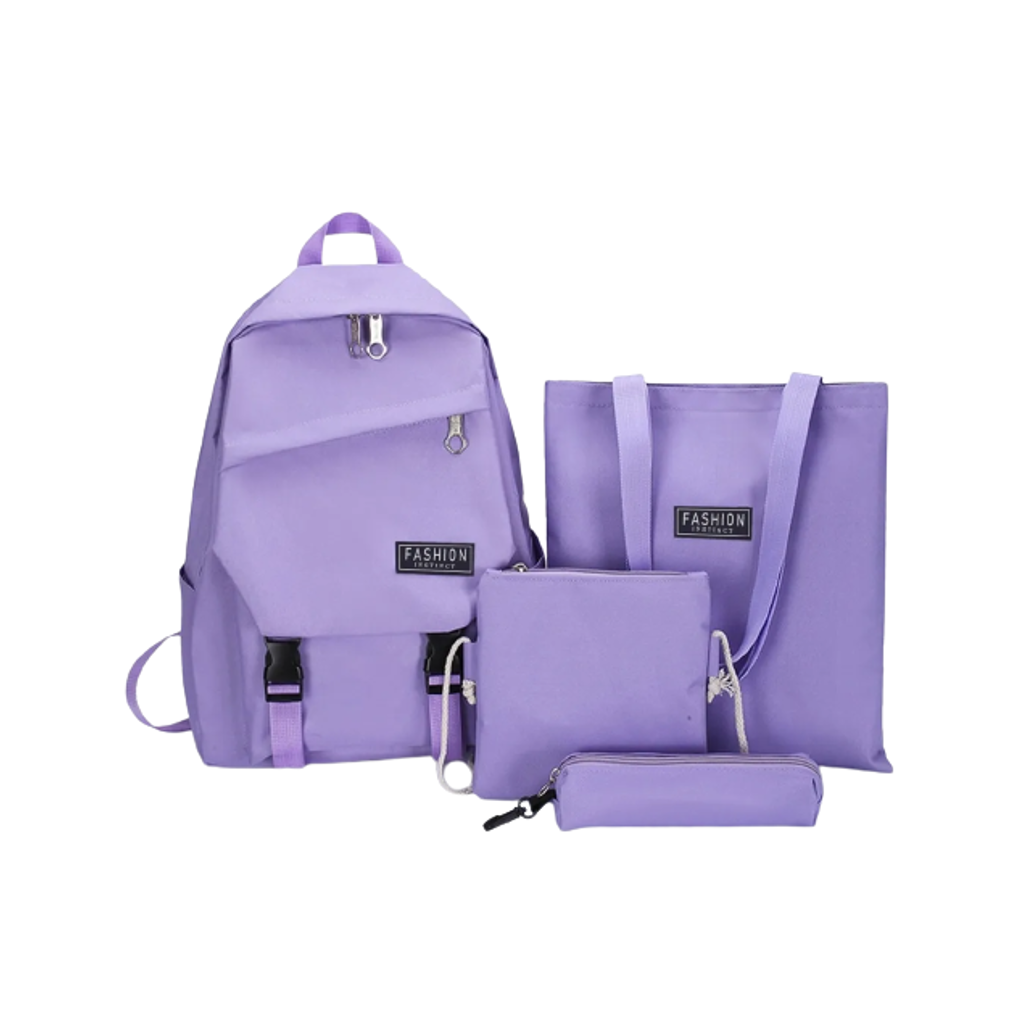 Foto 2 pulgar | Set de 4 Mochilas Bolsa Juvenil Casual color Violeta