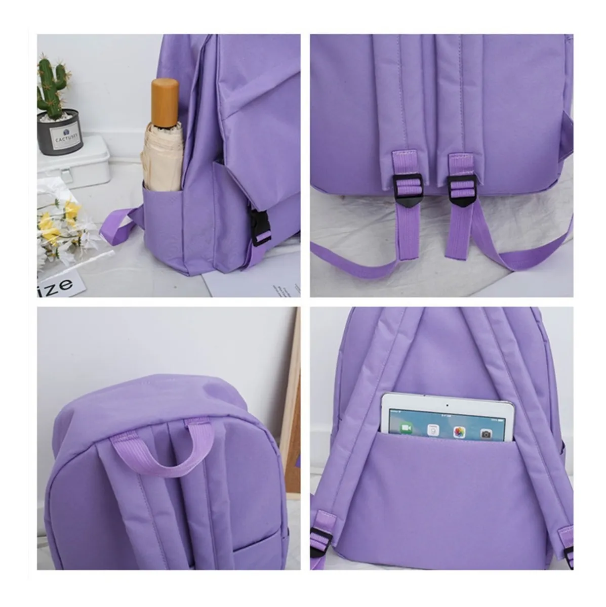 Foto 3 | Set de 4 Mochilas Bolsa Juvenil Casual color Violeta