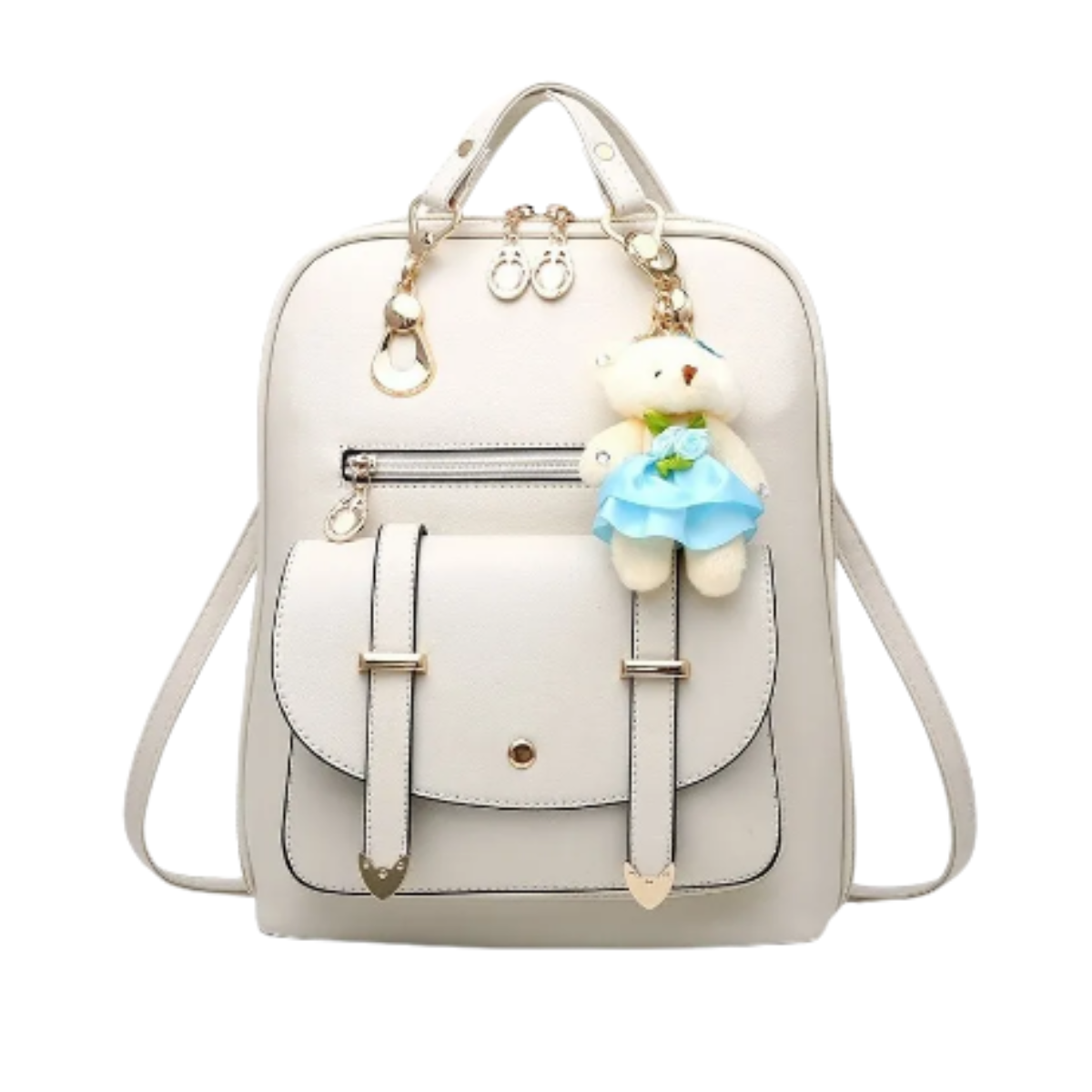 Mochila para Mujer Antirrobo Impermeable Malubero con Colgante Blanco