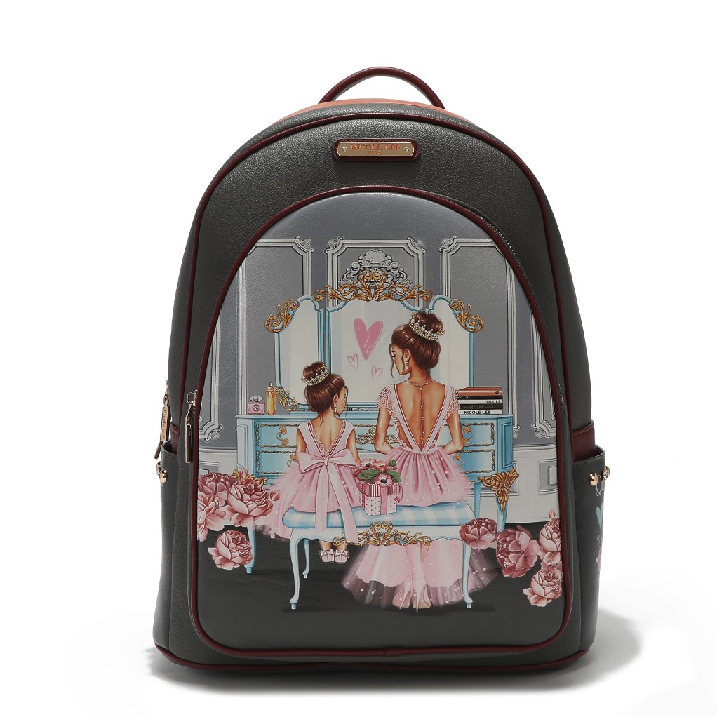 Mochila Nicole Lee Double Queens Fashion Backpack Multicolor con Cierre