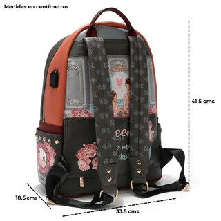Foto 3 | Mochila Nicole Lee Double Queens Fashion Backpack Multicolor con Cierre