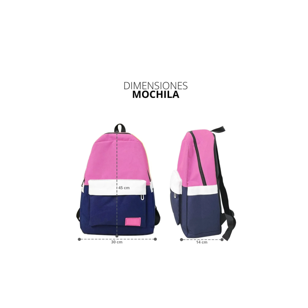 Foto 4 pulgar | Mochila Backpack Juvenil Malubero Unisex Rosa con Azul