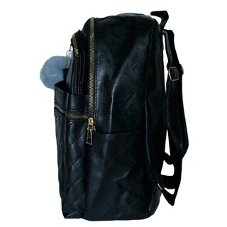 Foto 2 | Mochila Genérica Escolar Oficina Cuero Sintético Impermeable Moda Casual color Negro