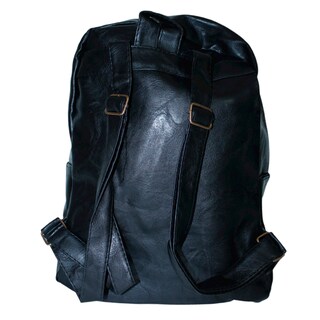 Foto 3 | Mochila Genérica Escolar Oficina Cuero Sintético Impermeable Moda Casual color Negro