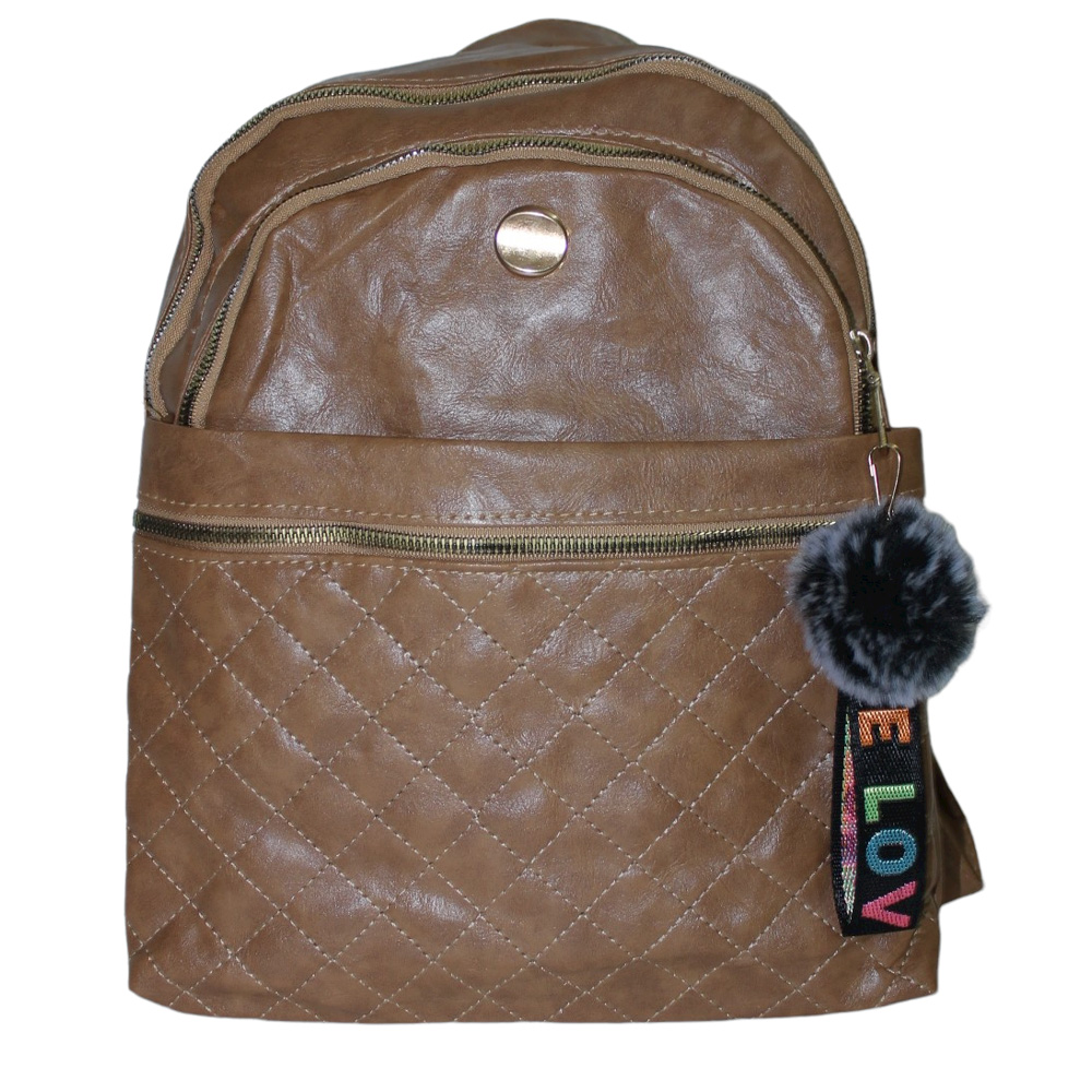 Foto 2 pulgar | Mochila Genérica Escolar Oficina Cuero Sintético Impermeable Moda Casual color Café