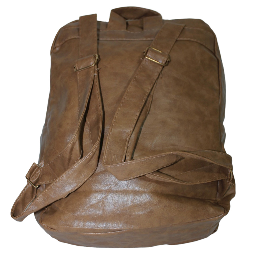 Foto 4 pulgar | Mochila Genérica Escolar Oficina Cuero Sintético Impermeable Moda Casual color Café