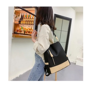 Foto 3 | Mochila Malubero para Mujer Paño de Oxford Impermeable Antirrobo color Negro con Beige