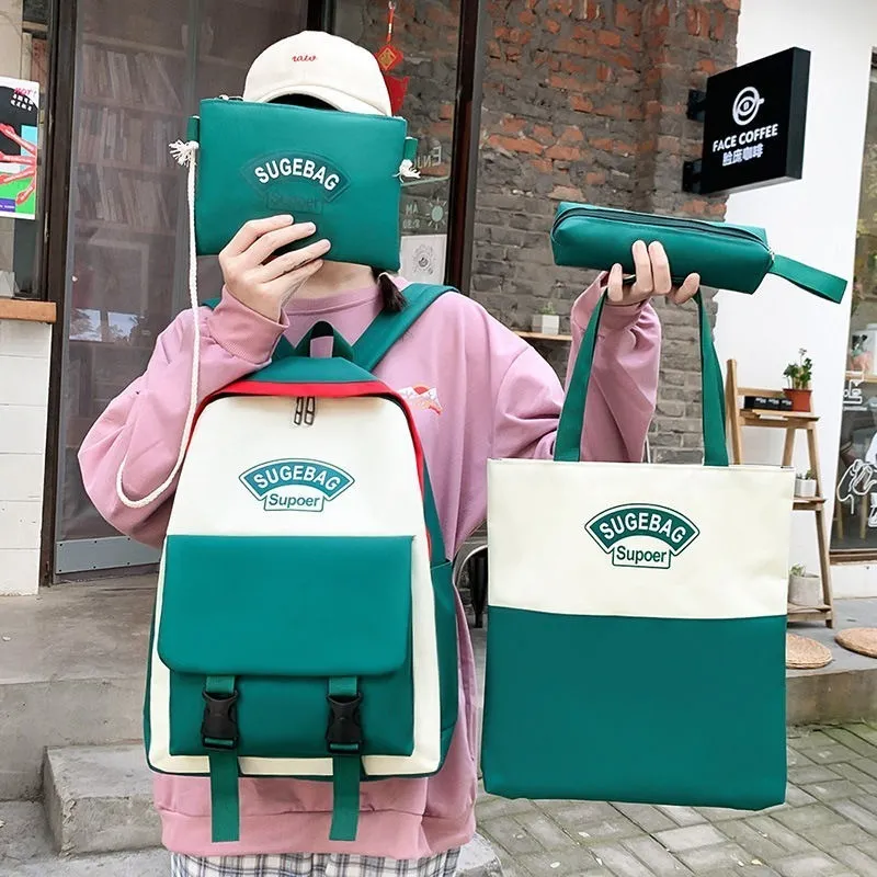 Foto 2 | Kit De Mochila De Escuela De Gran Capacidad color Verde