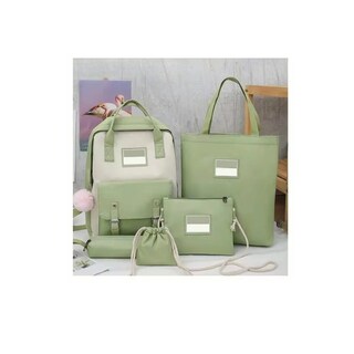 Foto 3 | Set de 5 Mochila Escolar Lapicera, Bolso color Verde