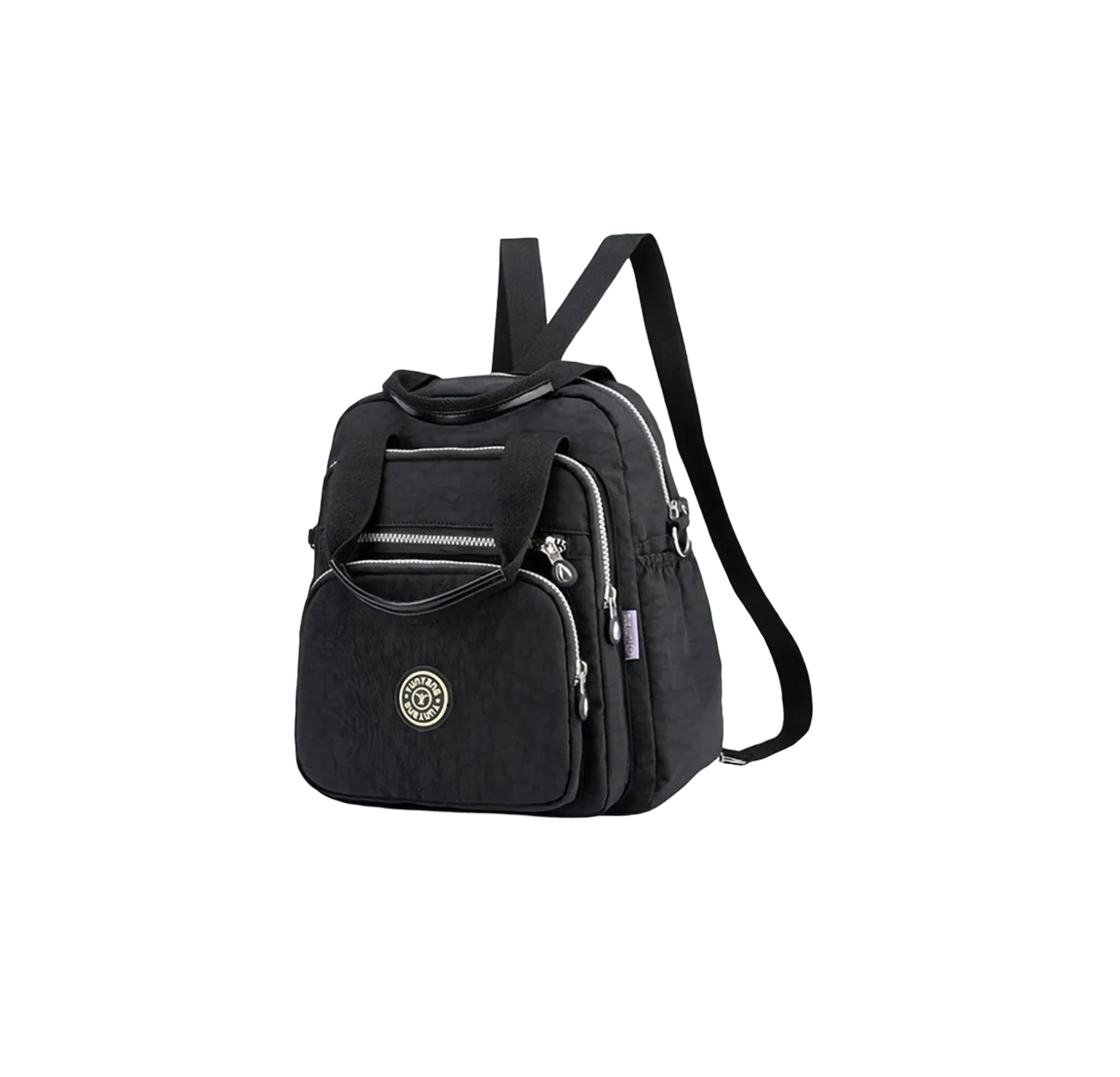 Bolso Mochila Impermeable 2 en 1 color Negro para Mujer