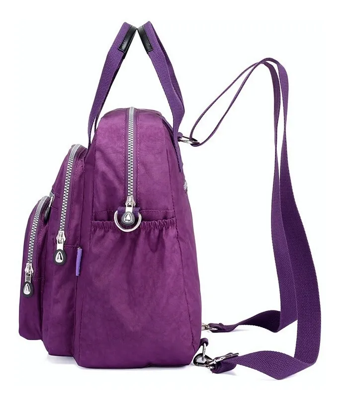 Foto 3 pulgar | Bolso Mochila Impermeable 2 En 1 Para Mujer Morado