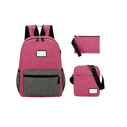 Mochila Impermeable con Puerto Usb Malubero 3 pz color Rosa