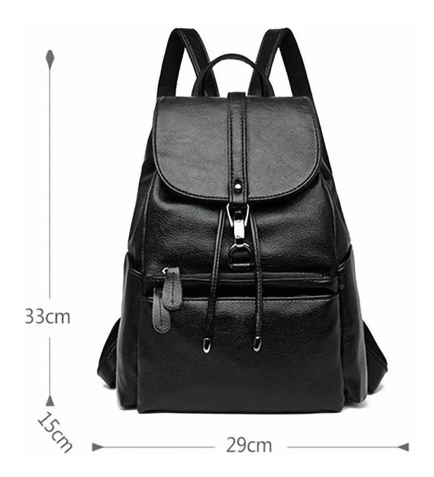 Foto 4 pulgar | Mochila Impermeable Malubero Antirrobo color Negro Hecha de Cuero