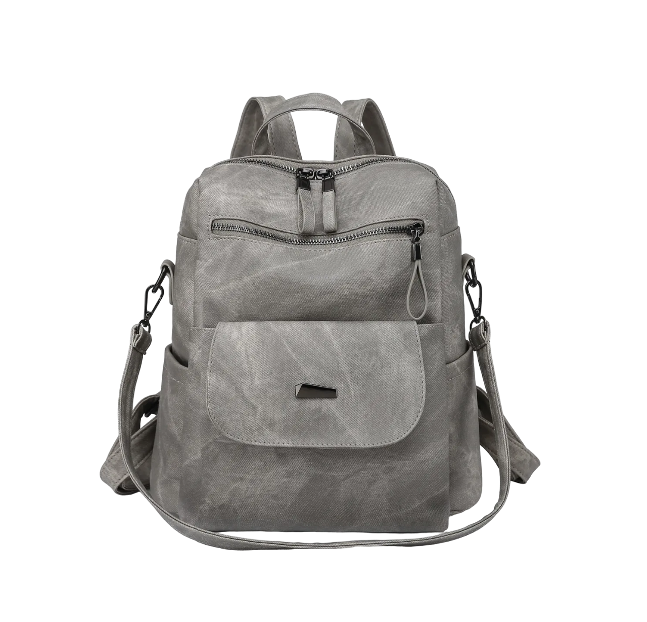 Mochila Antirrobo Malubero color Gris de Cuero Sintético Impermeable para Mujer