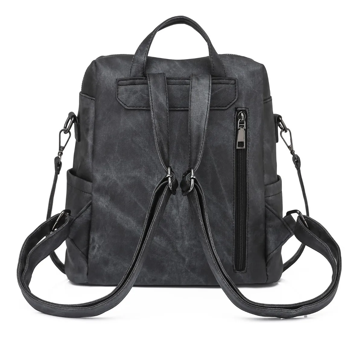 Foto 3 | Mochila Antirrobo Malubero color Gris de Cuero Sintético Impermeable para Mujer