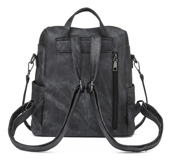 Foto 3 | Mochila Antirrobo Malubero color Gris de Cuero Sintético Impermeable para Mujer