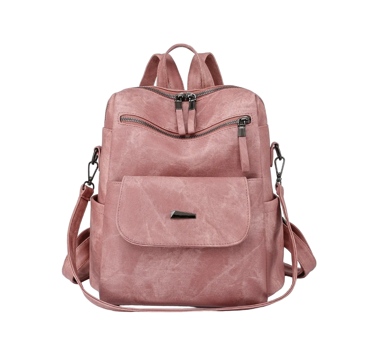 Mochila Antirrobo Malubero color Rosa de Cuero Sintético Impermeable para Mujer