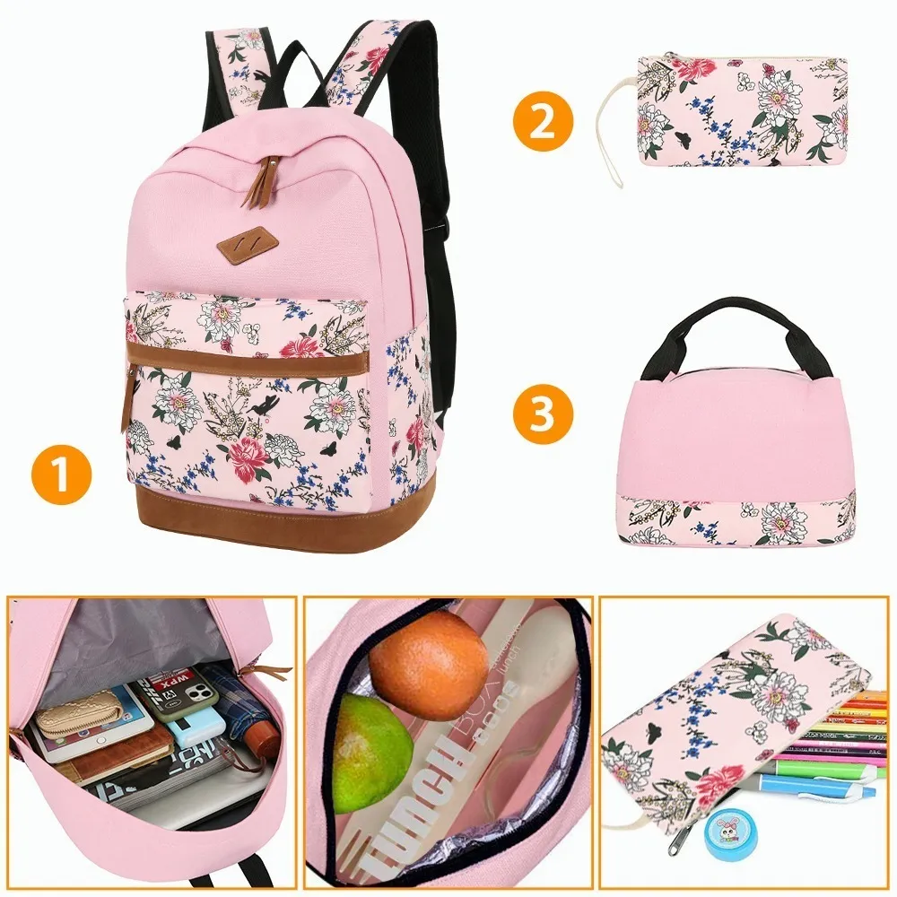 Foto 4 pulgar | Mochila Malubero color Rosa 3 Piezas