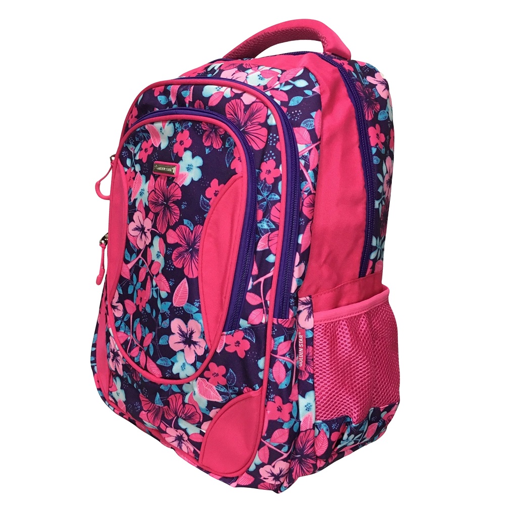 Foto 2 | Mochila De Flores Golden Star Con Porta Laptop color Rosa