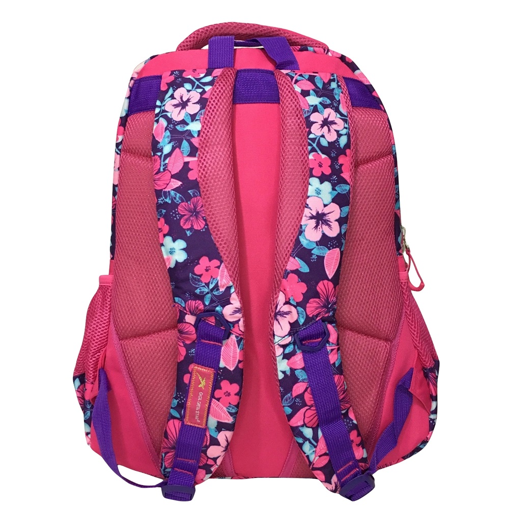 Foto 4 pulgar | Mochila De Flores Golden Star Con Porta Laptop color Rosa