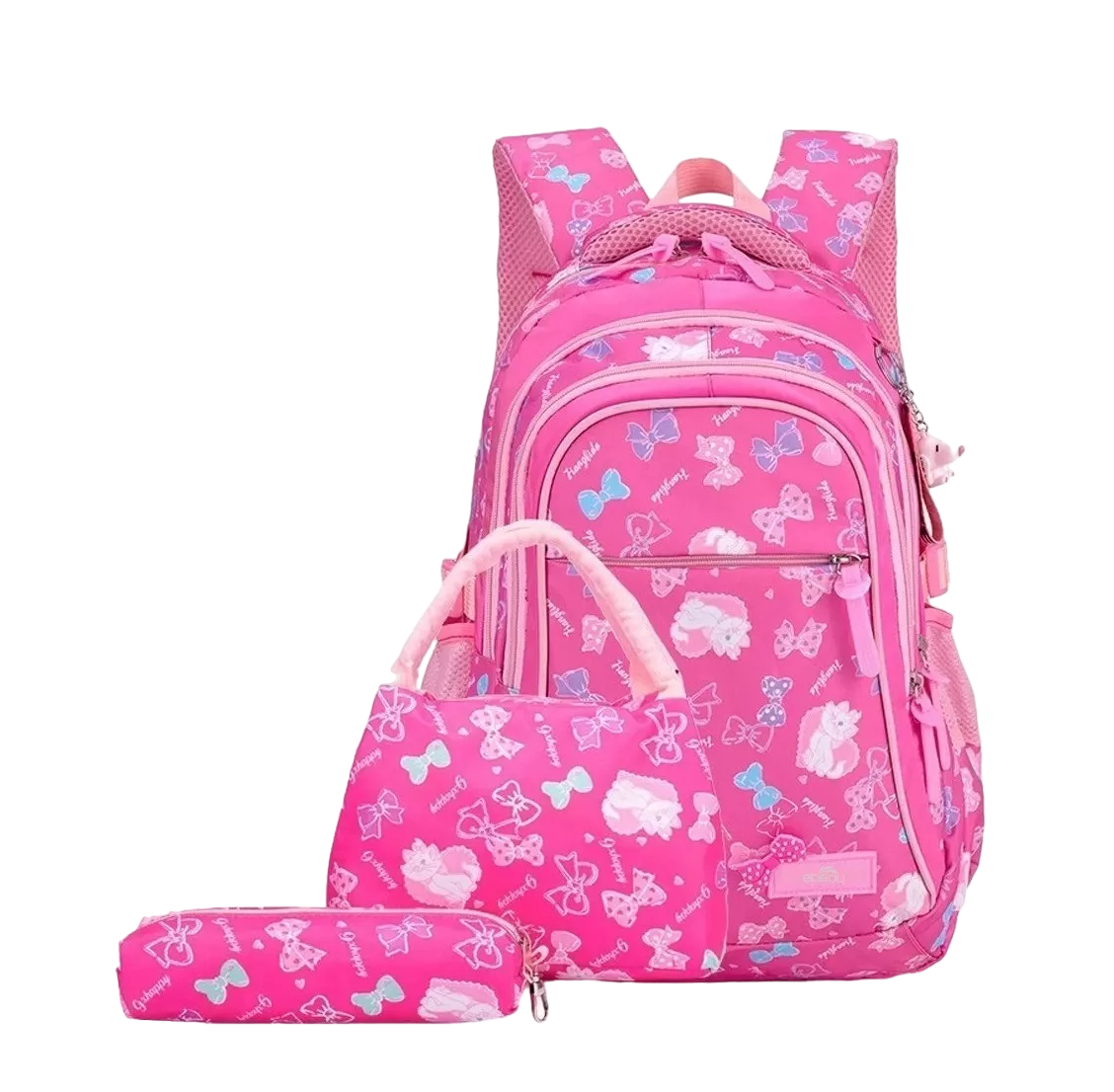 Mochila Escolar con Estuche y Lonchera Belug color Rosa