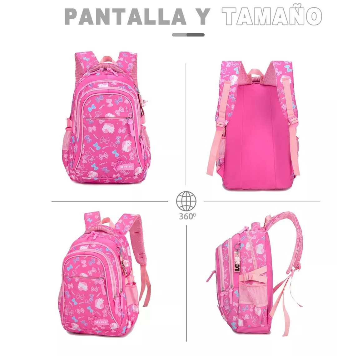 Foto 4 | Mochila Escolar con Estuche y Lonchera Belug color Rosa