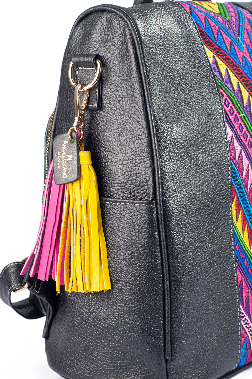 Foto 6 | Bolso de Piel Tipo Backpack A Ángelozano María color Negro