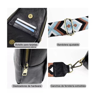 Foto 4 | Mochila Bolso Cruzado BELUG color Negro de Pecho
