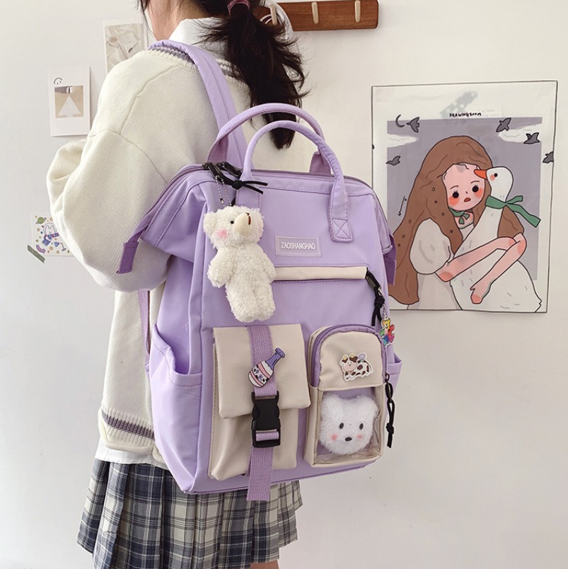 Foto 3 pulgar | Mochila Escolar FUNBU color Púrpura Viaje Kawai de Gran Capacidad para Mujer