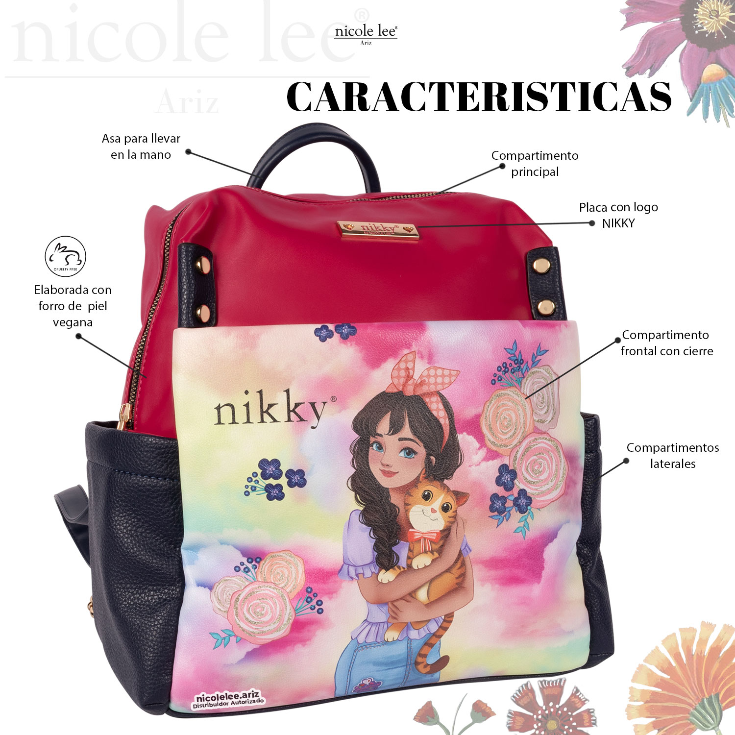 Foto 3 pulgar | Mochila Nikky by Nicole Lee Nova Backpack Multicolor