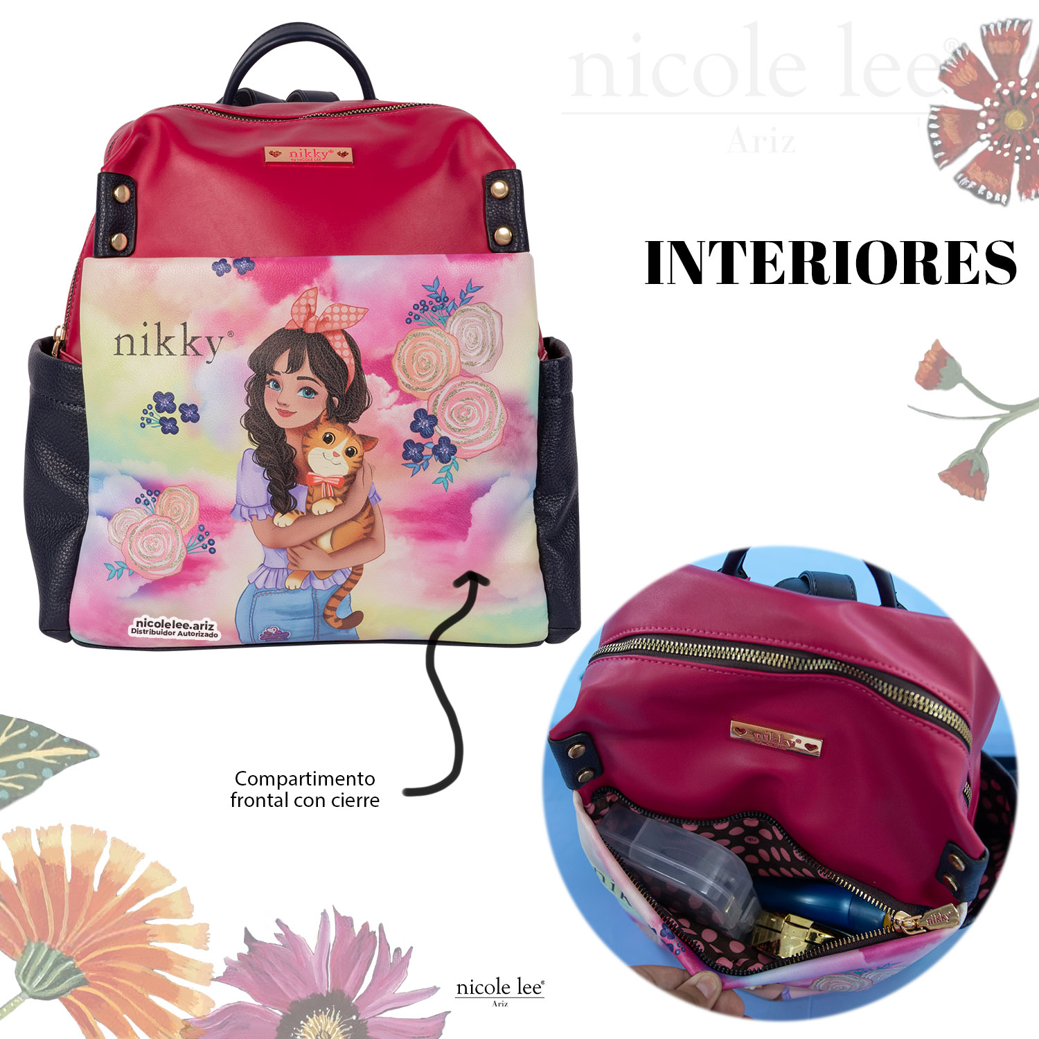 Foto 4 pulgar | Mochila Nikky by Nicole Lee Nova Backpack Multicolor