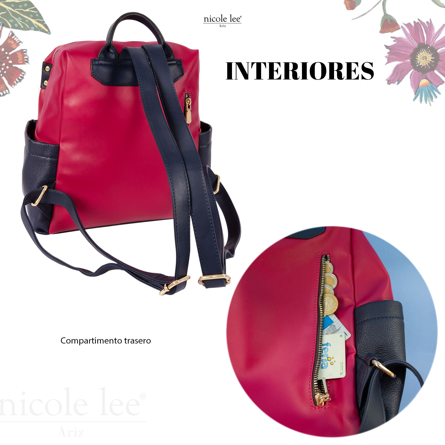 Foto 8 pulgar | Mochila Nikky by Nicole Lee Nova Backpack Multicolor