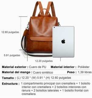 Foto 2 | Mochila Impermeable Funbu color Café para Mujer