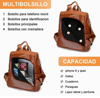 Foto 3 | Mochila Impermeable Funbu color Café para Mujer