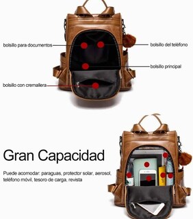 Foto 5 | Mochila Funbu color Marrón para Mujer