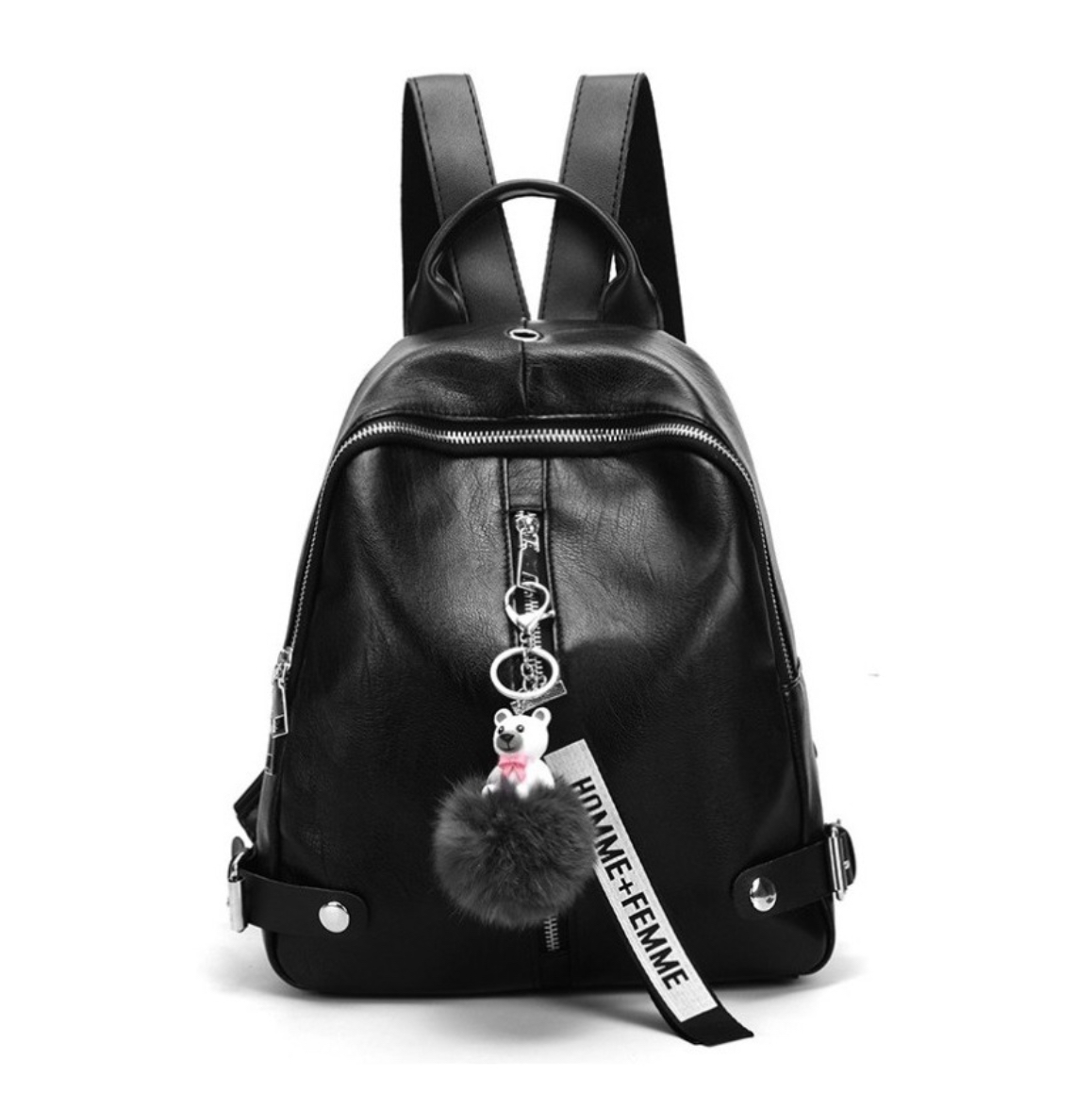 Mochila Funbu color Negro con Colgante para Mujer