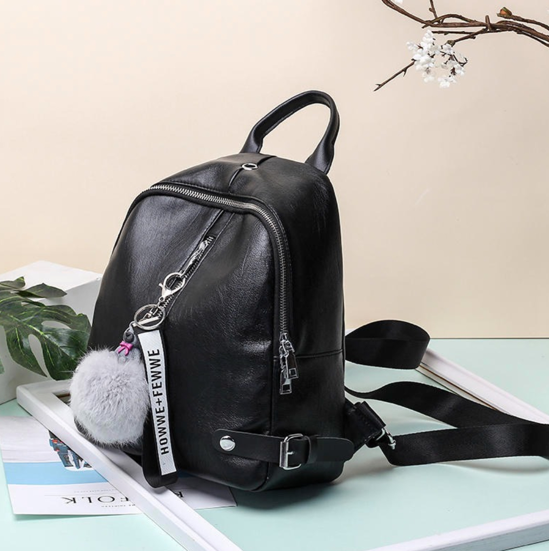 Foto 4 pulgar | Mochila Funbu color Negro con Colgante para Mujer