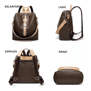 Foto 4 | Kit Mochila Moda Casual Genérico color Marrón para Mujer 2 Piezas
