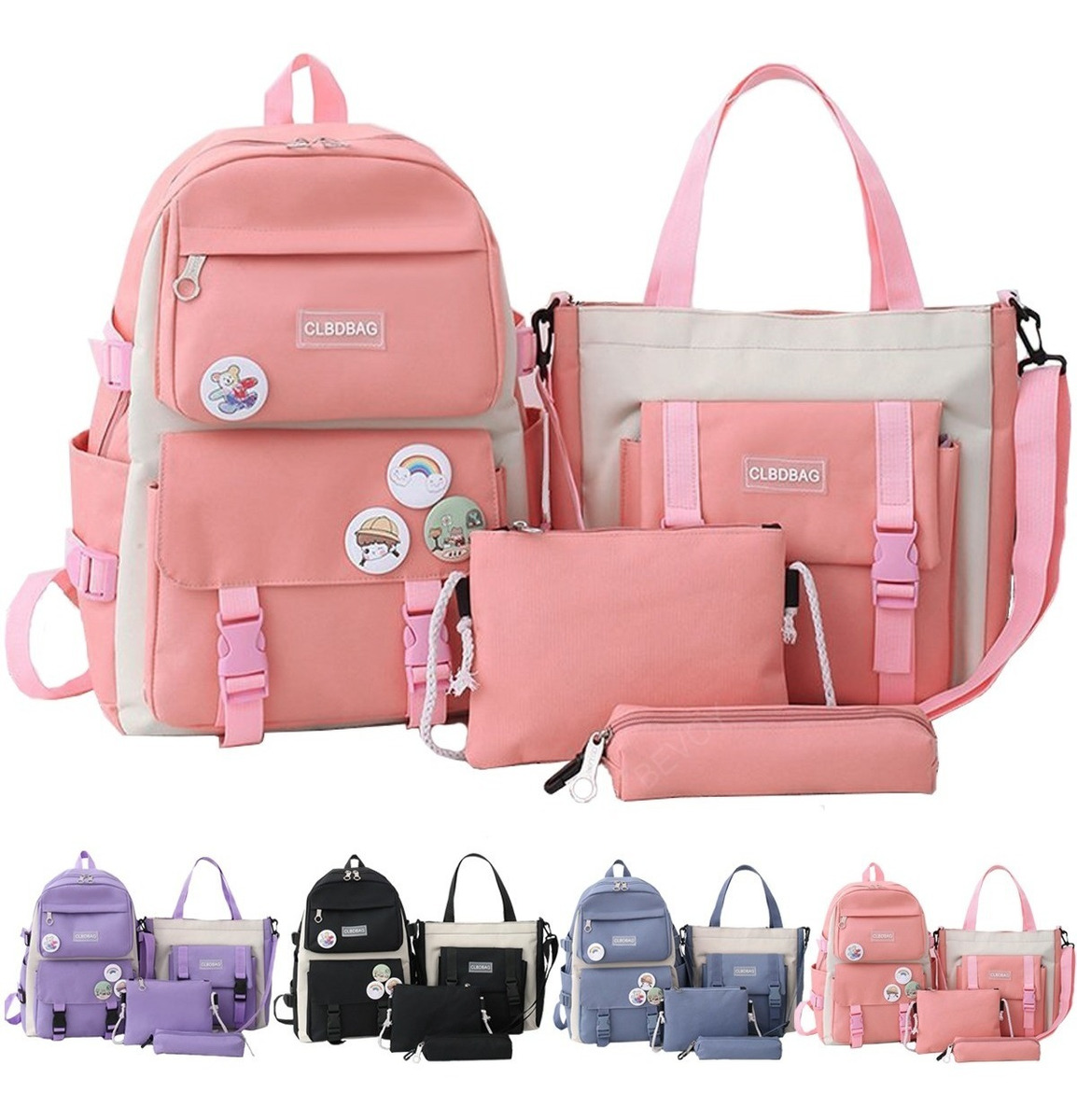 Foto 1 | Set 4 Mochila Escolar Funbu Bolsa Lapicera Juvenil Laptop