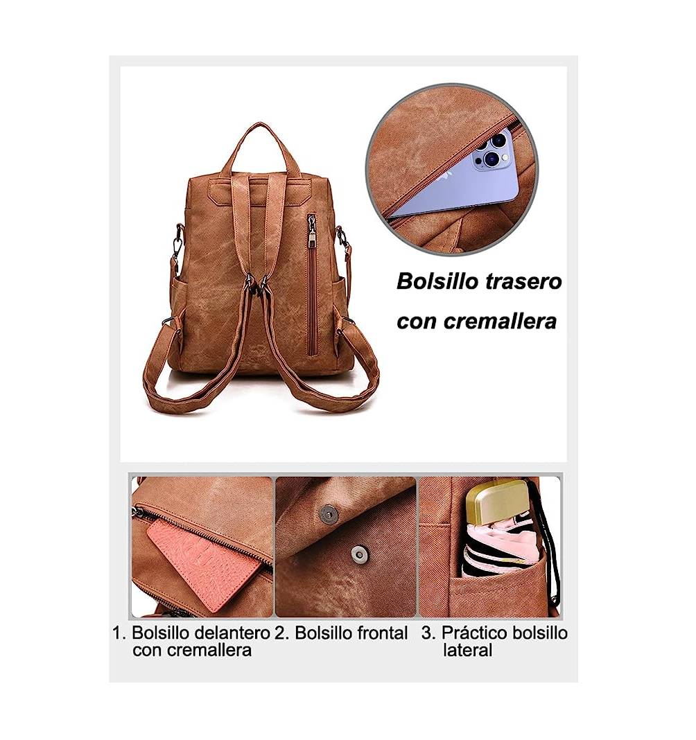 Foto 5 | Mochila Belug color Café para Mujer