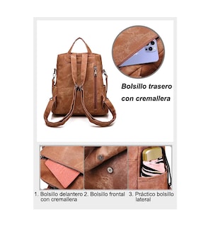 Foto 5 | Mochila Belug color Café para Mujer